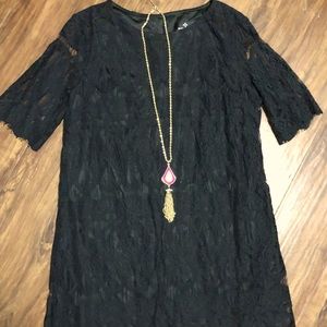 Black Dress Lace Detail